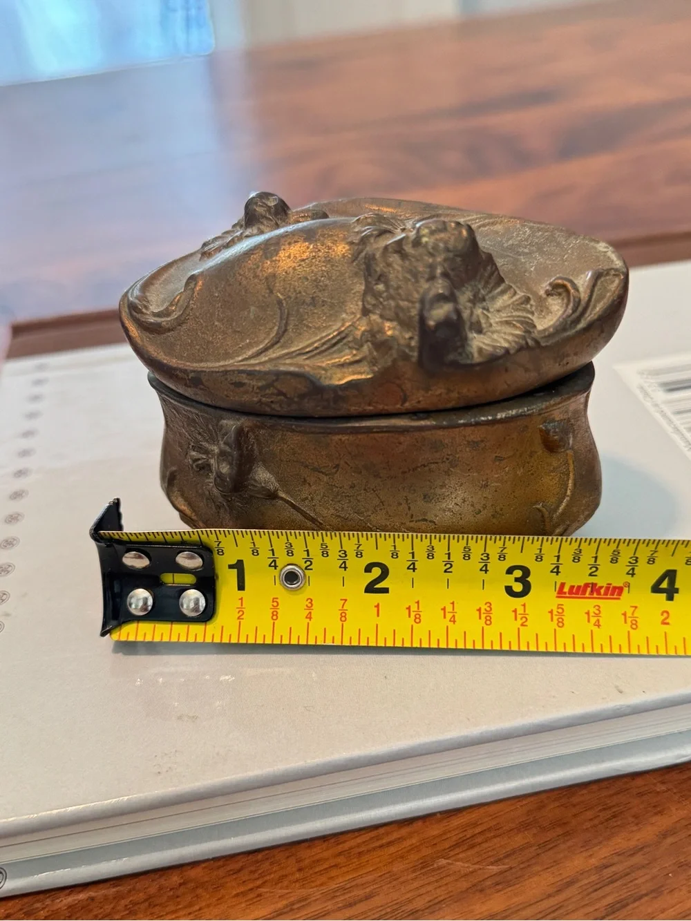 Vintage 1960S Metal Gilded Trinket Box antique jewelry casket